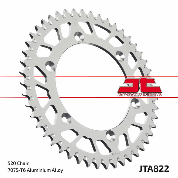 JT Sprock's Aluminum Ultra-Light Self-Curning Sprocket 822-520 JTA822.50BLK