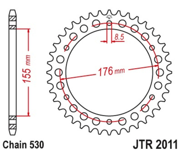 JT Spockets Steel Standard Sprock 2011 - 530 JTR2011.44