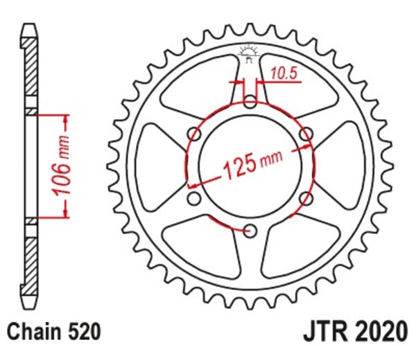 JT Sprock's Steel's Standard Sprock 2020 - 520 JTR2020.41