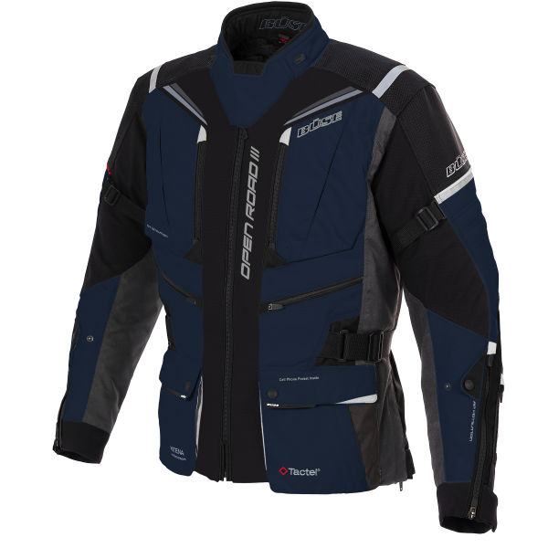 Jacheta Büse Textile MC Open Road III Black /Blue