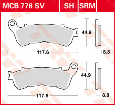 TRW Brake Pad Street Organic MCB776