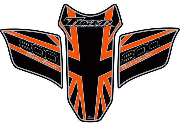 Protecția rezervoarelor 2010-16 Tiger 800 Negru/Orange