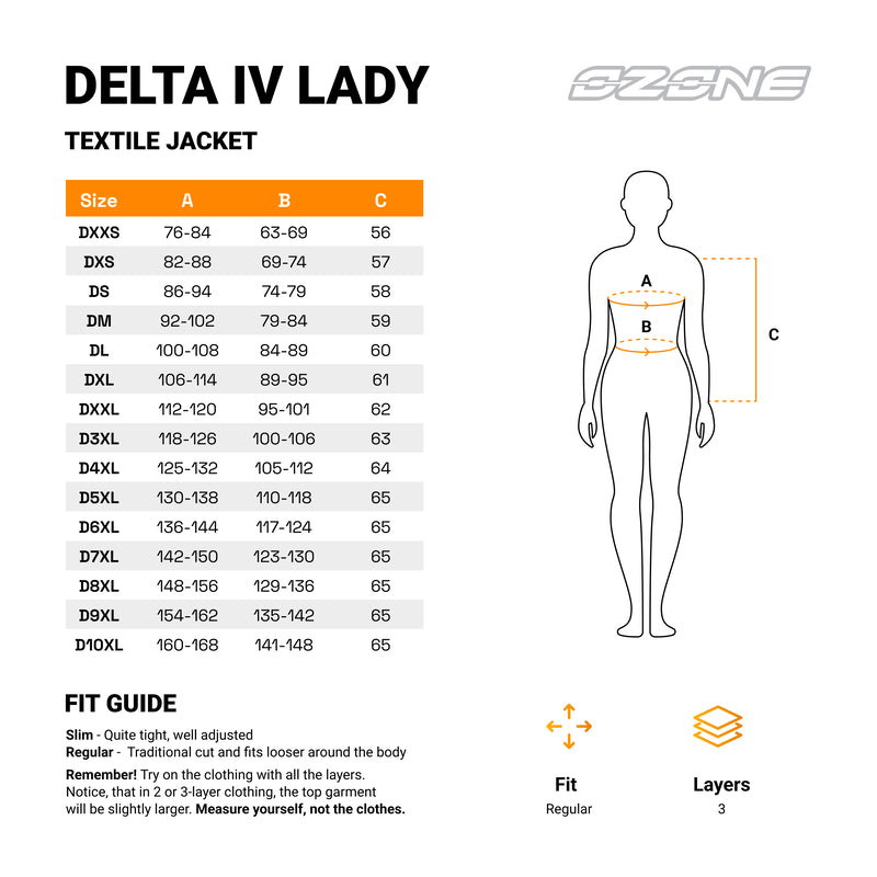 Ozone lady textile mc-jacket delta iv black