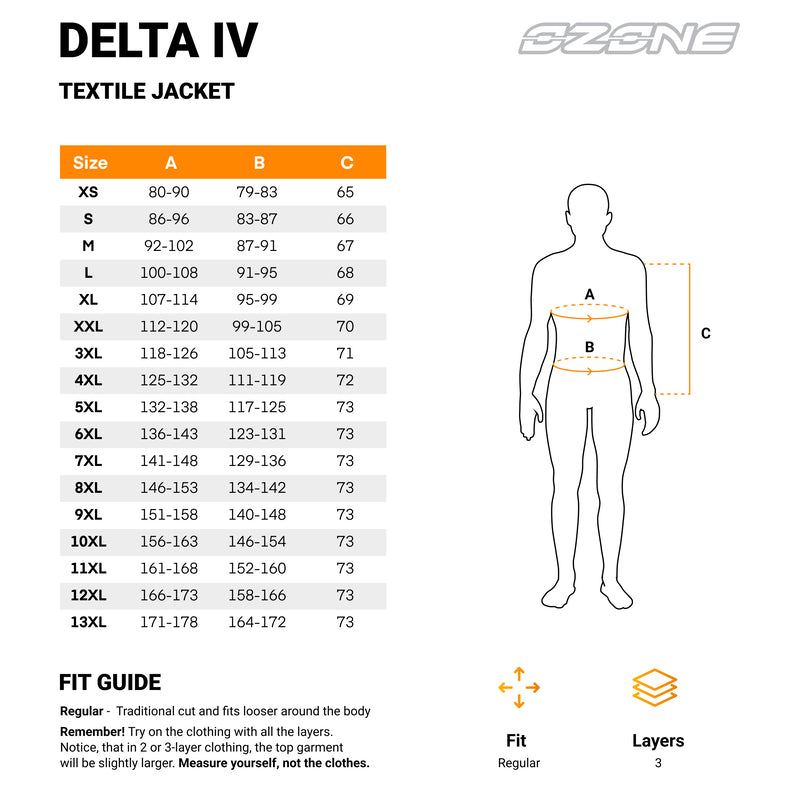 Ozone textile mc-jacket delta iv black