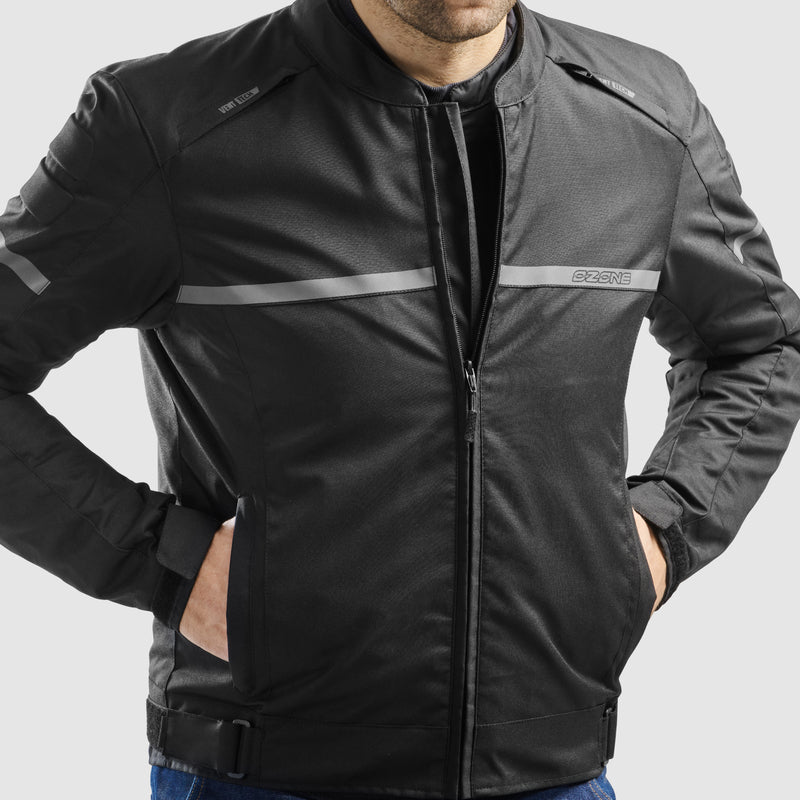 Ozone leather mc jacket rides black