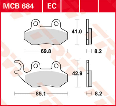 TRW Brake Pad Scooter organic -125 MCB684EC