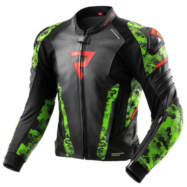 Geacă rebelhorn MC-piele Veloce Black /Camo Green