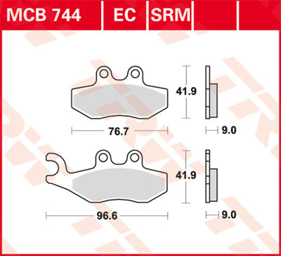 TRW Brake Pad Scooter organic -125 MCB744EC