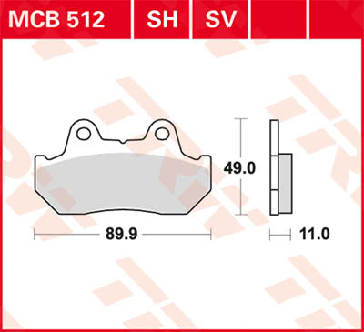 TRW Brake Pad Sinter spate Str McB512SH