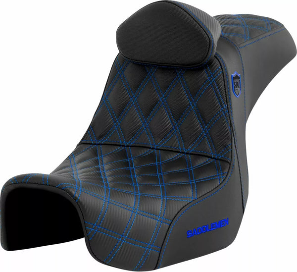 SADDLEMEN SEAT SDC PERF STRAPPER W/BR BLU SC80604BLURT
