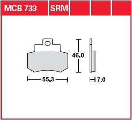 TRW Brake Pad Organic Street MCB733
