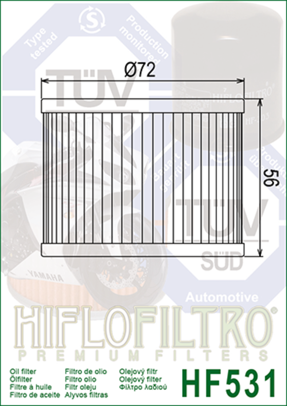 HIFLOFILTRO Oil Filter - HF531 HF531