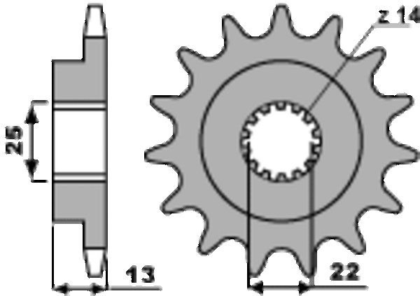 PBR Oțel Standard Front Sprock 2201 - 525 2201 16 18NC