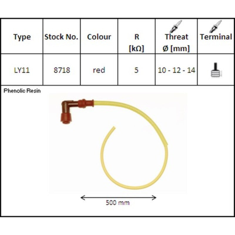 Ngk ignition wire set ly11 90 ° bent