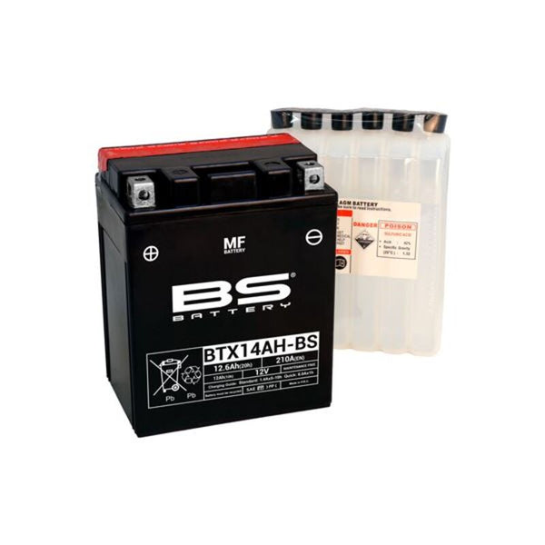 BS Battery Maintenance-Free Battery with Acid Pack - BTX14AH-BS 