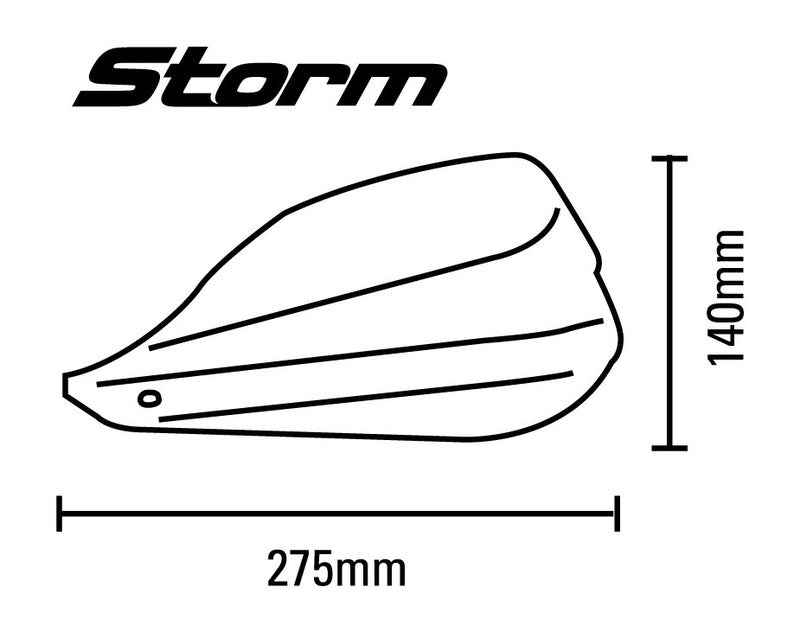 Barkbusters Storm Hanguads setează un singur punct de prindere cu un singur punct Ø25.4mm Black STM-002-01-BK