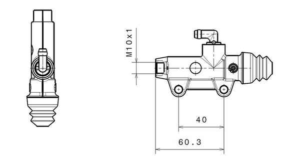 Cilindrul de frână din spate Brembo Ø13 mm - negru - 910.A903.90