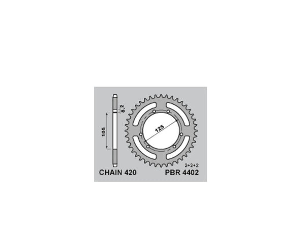 PBR Standard Oțel Sprock Reparat 4402 - 420 4402 52 F