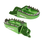 RFX PRO Series 2 Footrests (Green) - Kawasaki KXF250/450