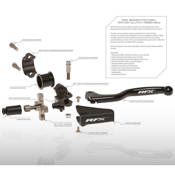 RFX Pro Clutch Ansamblu Înlocuire Cizme de cauciuc (negru) cu logo -ul RFX FXCA9060199BK