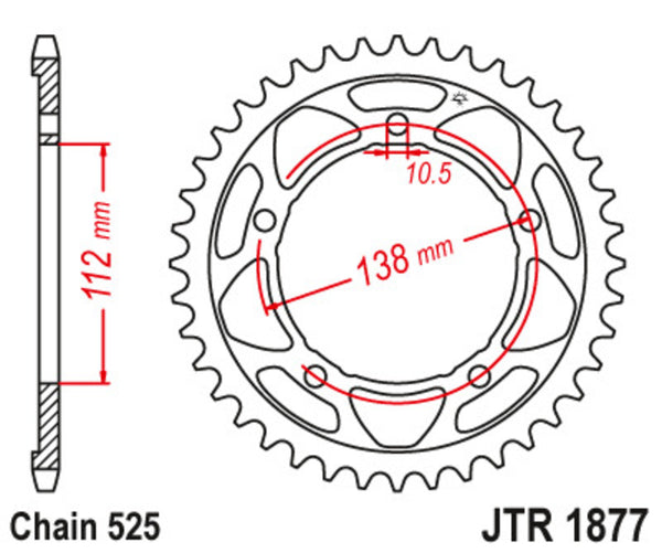 JT Sprock's Steel's Standard Sprock 1877 - 525 JTR1877.45