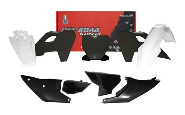 Racetech Plastic Kit 7 părți-negre și alb (R-Kithsq-NR1-523)