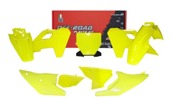Racetech Plastic Kit 7 părți-galben-galben până la Husqvarna (R-Kithsq-GQ0-523)
