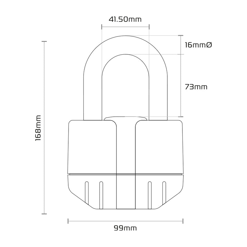 Oxford Boss Alarm Lock 16mm + lanț 12mm x 1,2m LK480