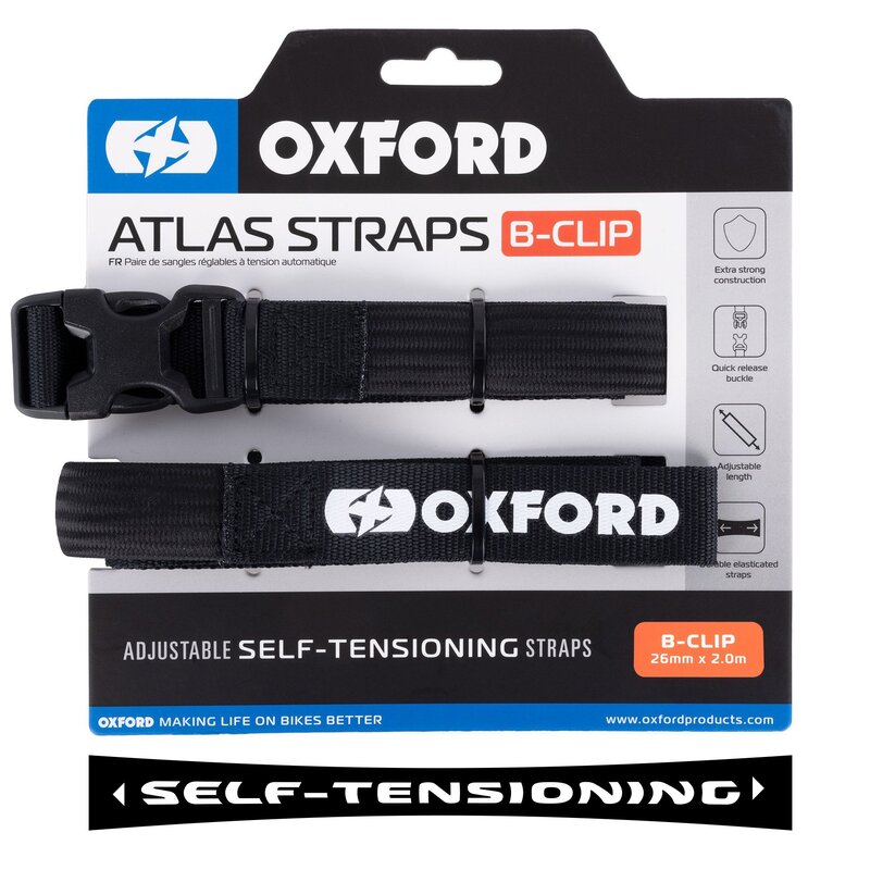 Oxford Atlas B-clip 26mm x 2,0m negru (pereche) OX321