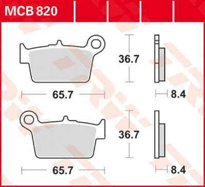 TRW Brake Pad Organic Street MCB820
