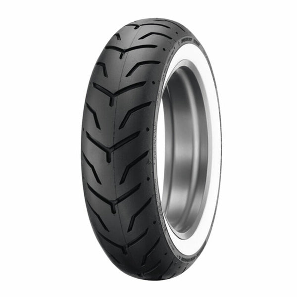 Dunlop Tyre D407 (Harley-D) www Wide-White-sidewall 180/65 B 16 m/c 81h tl