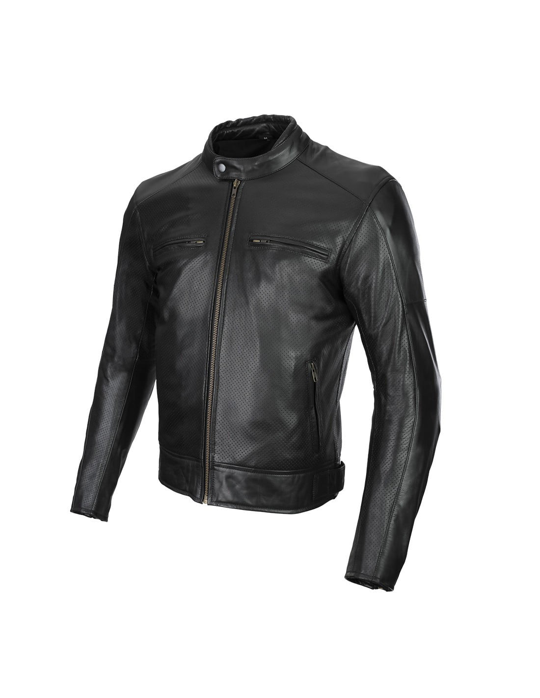 Sacou de piele de la saca mc Bonneville perforat negru