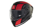 MT Helmets Integral Mc-Hjälm Thunder 4 SV Treads B5 i svart, rött och vitt med aerodynamisk design och integrerat visir.