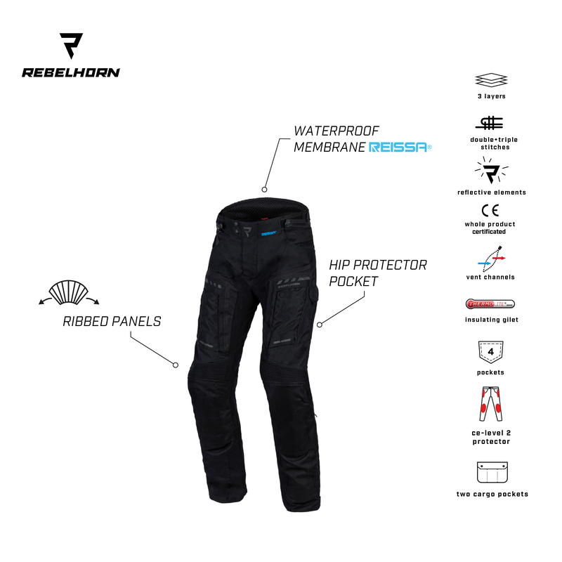 Rebelhorn Textile MC pants Cubby IV Black