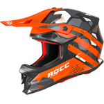 Rocc Cross Mc-Hjälm 800 i svart och orange med justerbar skärm och modern design. Perfekt för motocross och säker körning.