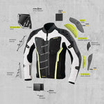 Rebelhorn Textile Motorcycle Jacket Borg Black /Flu 