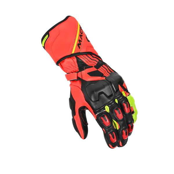 Mănuși de motociclete Macna, Powertrack Red/Black/Fluo Yellow