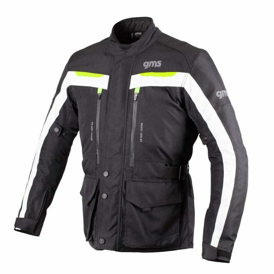 Jacheta GMS Textile MC Gear negru /alb /gripă