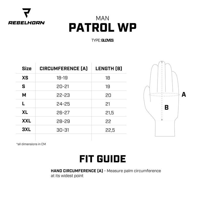 Rebelhorn MC Gloves Patrol Water Patrol WP