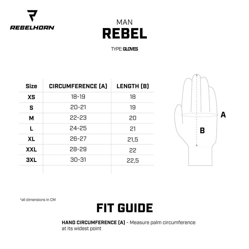 Rebelhorn Sport MC Gloves Rebel Negru /Gripa