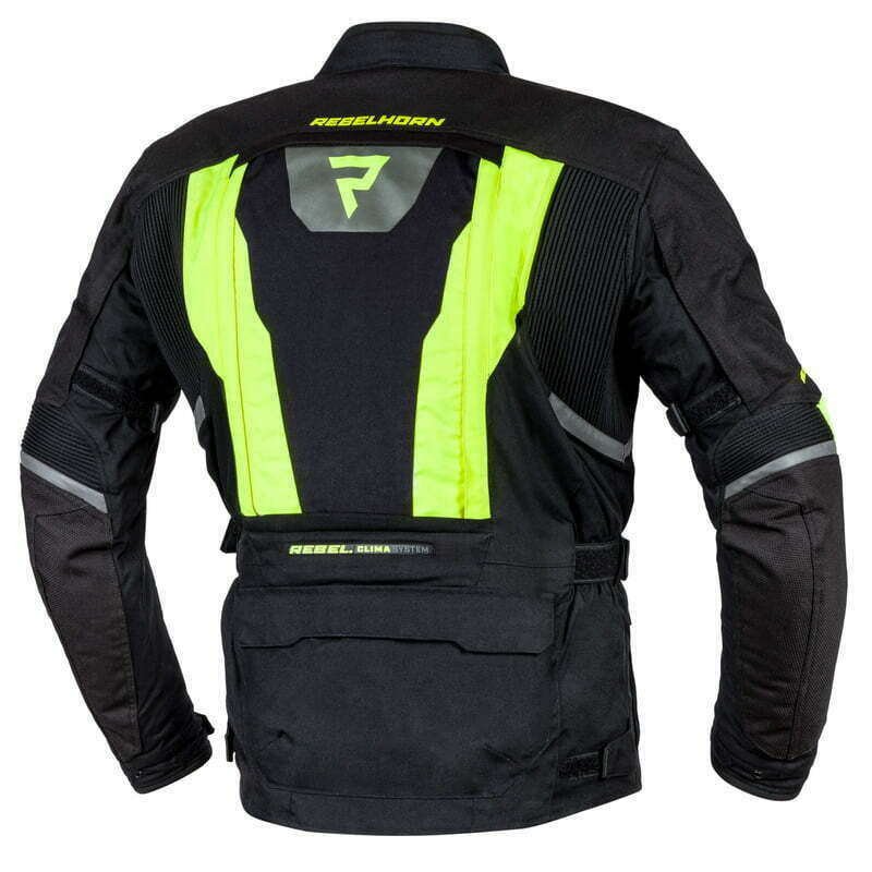 Rebelhorn Textile Motorcycle Jacket Hardy II Black /Flu Yellow 