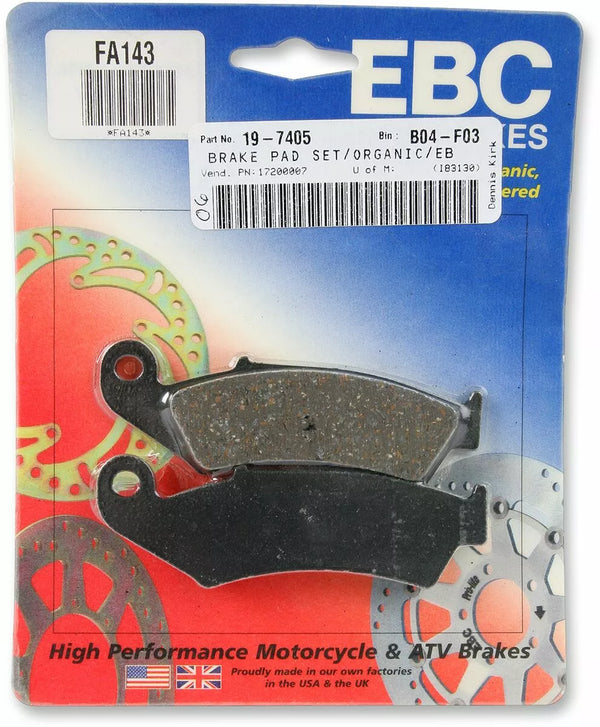 EBC Brake Pad FA arată organic FA143