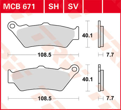 TRW Brake Pad TRW MCB671 MCB671