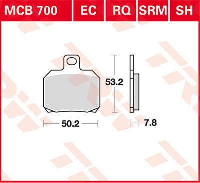 TRW Brake Pad Scooter organic -125 MCB700EC