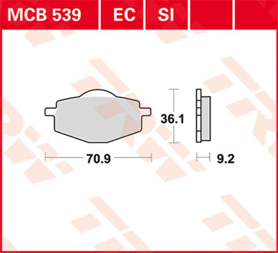 TRW Brake Pad Scooter organic -125 MCB539EC