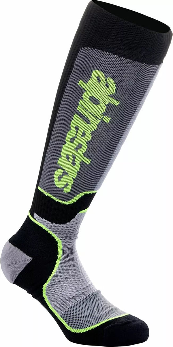 Alpinestars (MX) Sock MX Plus BLK/GY/YLW L 4702324-175-L