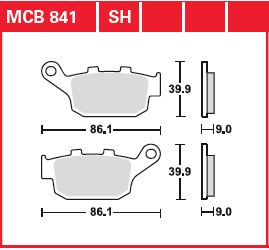 TRW Brake Pad Sinter Street Street MCB841SHSH