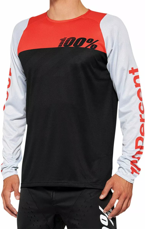 100% MTB JERSEY R-CORE LS BK/RD S 40005-00000