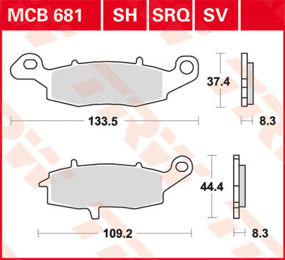 TRW Brake Pad TRW MCB681SH MCB681SHSH