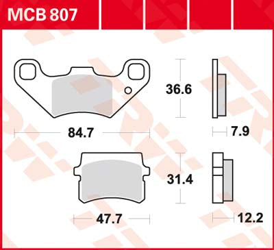 TRW Brake Pad Organic Street MCB807